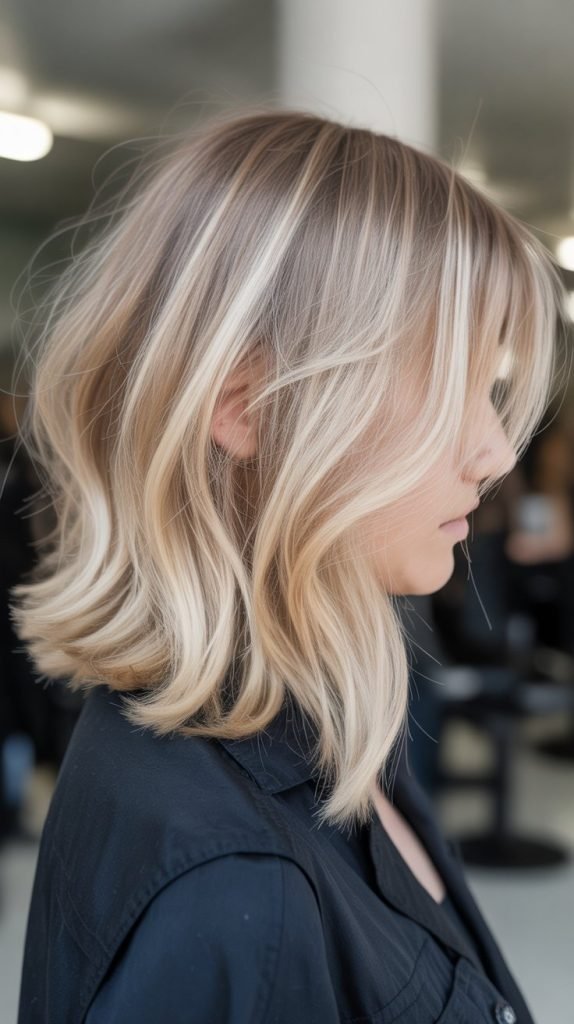 Dimensional Blonde Balayage Bob with Multiple Tones