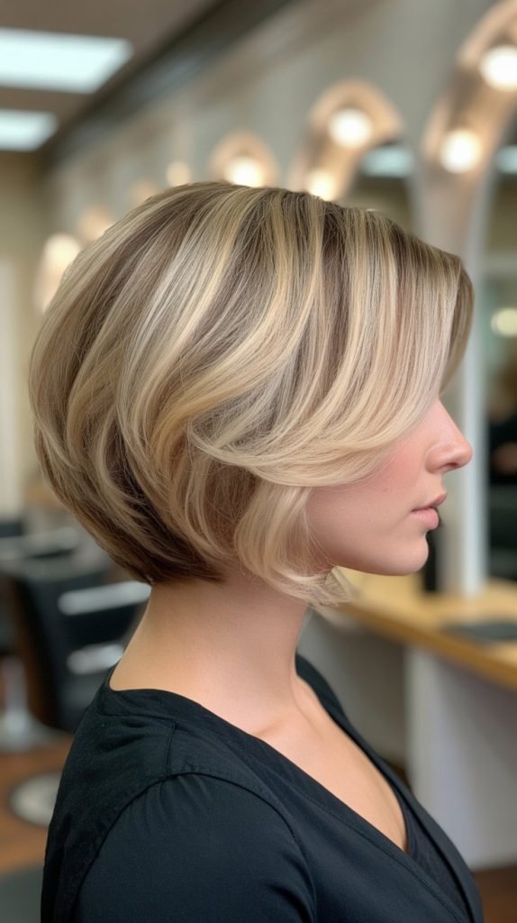 Graduated Blonde Balayage Bob