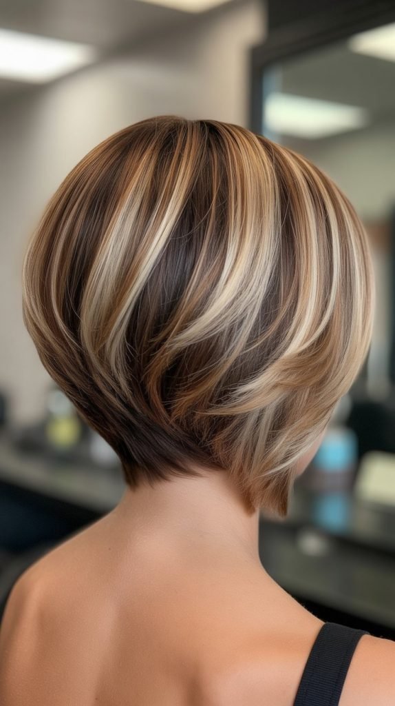  Graduated Stacked Bob with Balayage