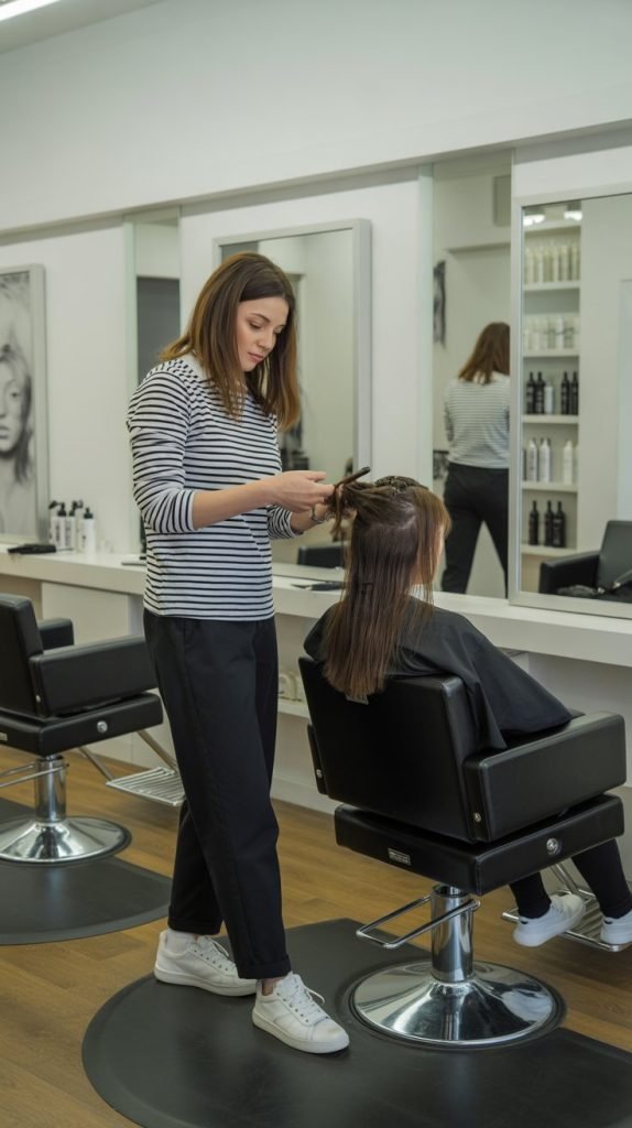 11. Striped Top with Solid Bottoms