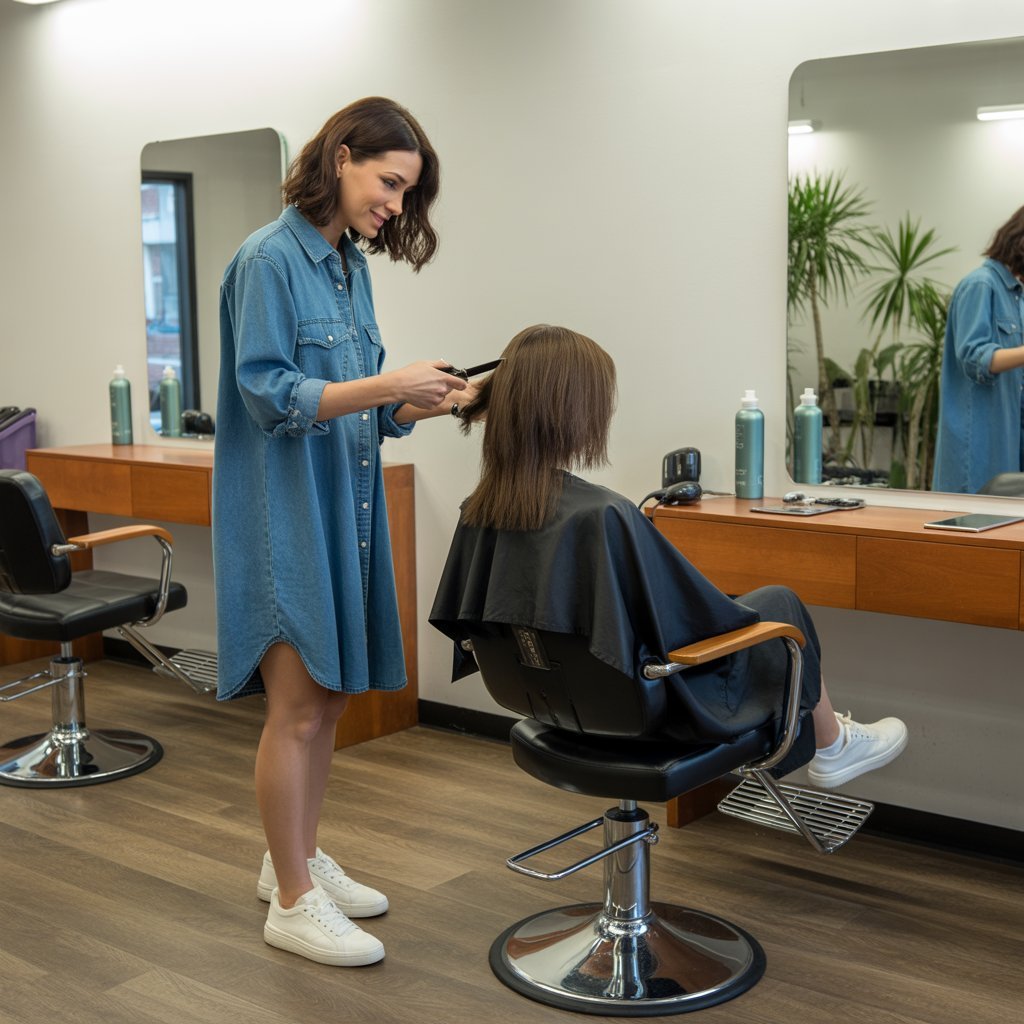 12. Denim Shirtdress with Sneakers