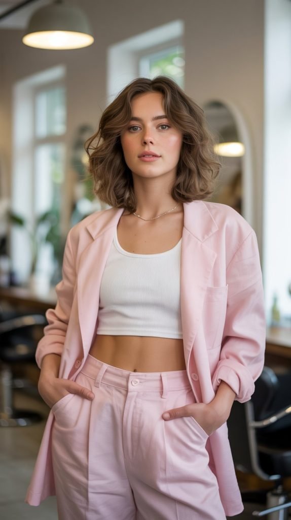 21. Linen Suit in Pastel Tone