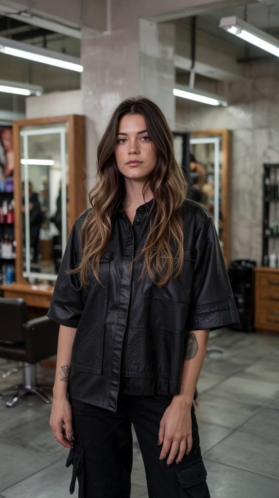 All-Black Ensemble with Textured Layers