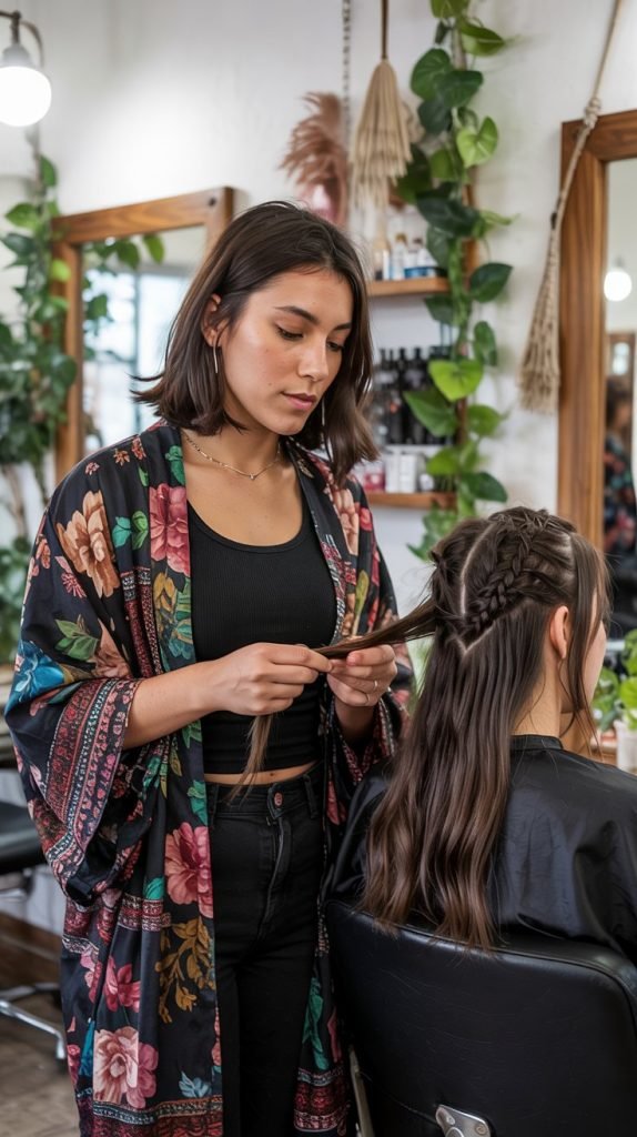 Flowy Kimono Over Tank and Jeans