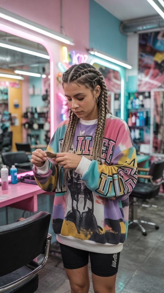 Graphic Sweatshirt with Bike Shorts