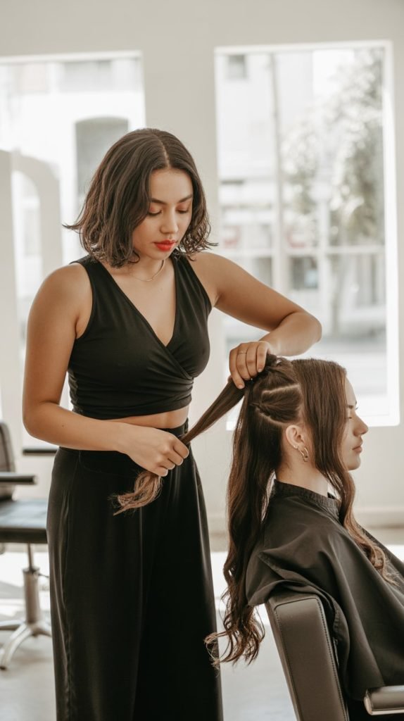 Black Wrap Top with Palazzo Pants