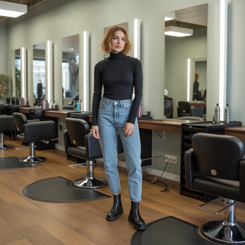 8. Black Turtleneck with Jeans