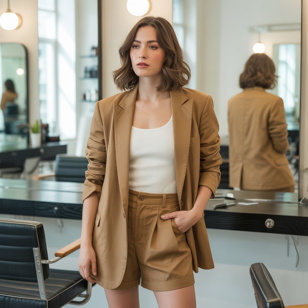 31. Linen Shorts Suit Set