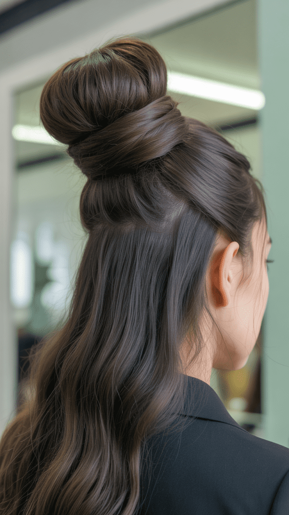High Bun with Wrapped Base