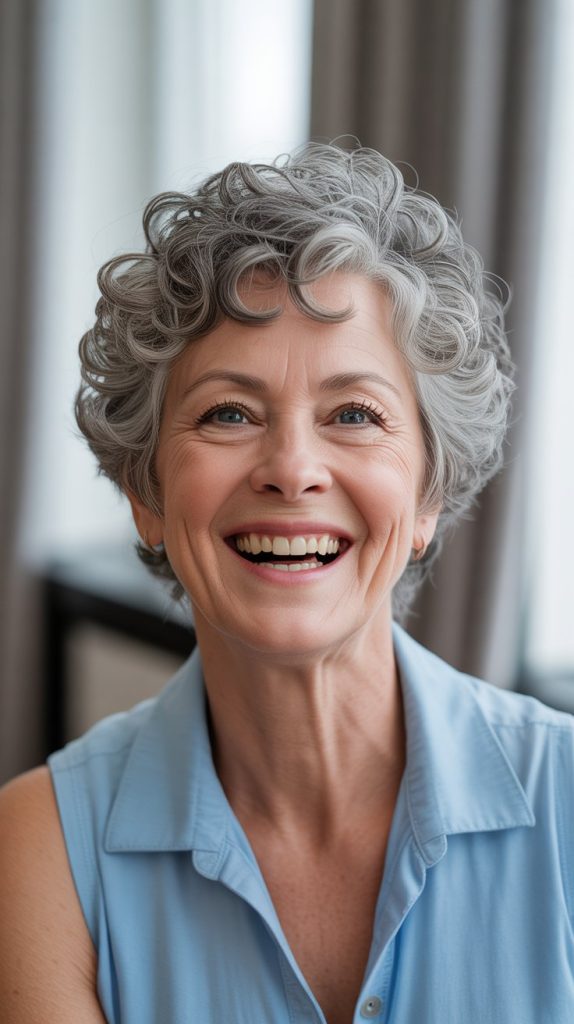 Curly Pixie with Volume