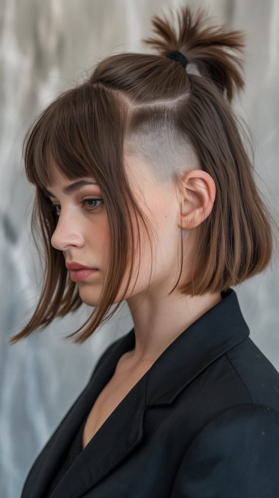 Long Bob with Curtain Bangs and Undercut