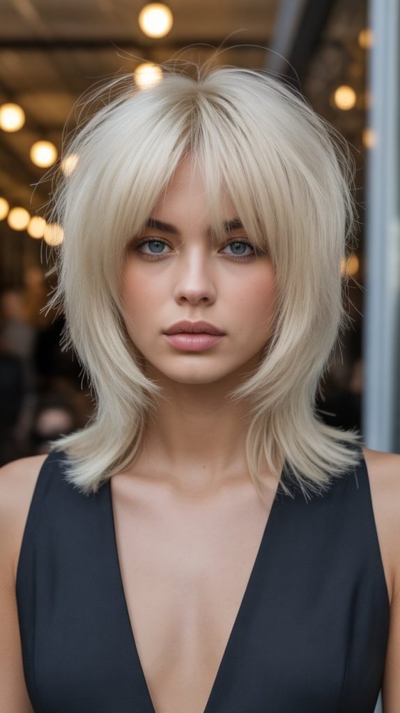 24. Long Bob with Curtain Bangs and Textured Crown
