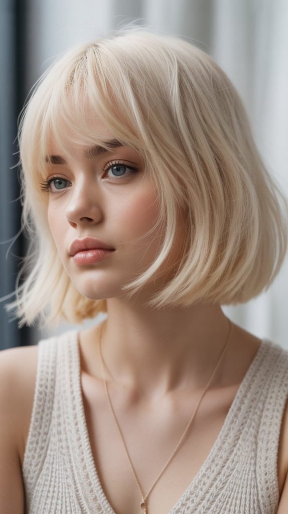 7. Long Bob with Wispy Curtain Bangs