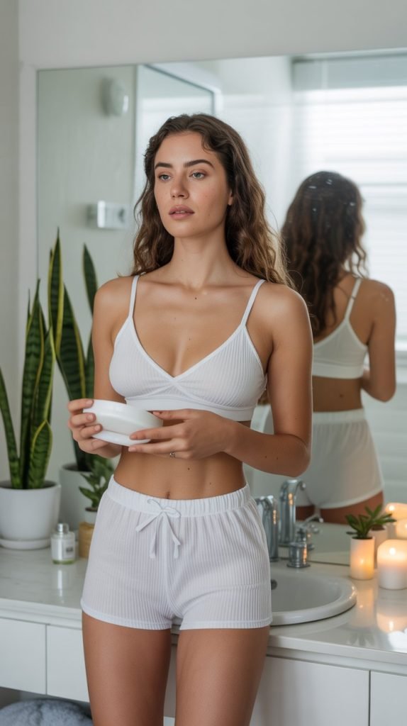 Matching Bralette and High-Waisted Shorts