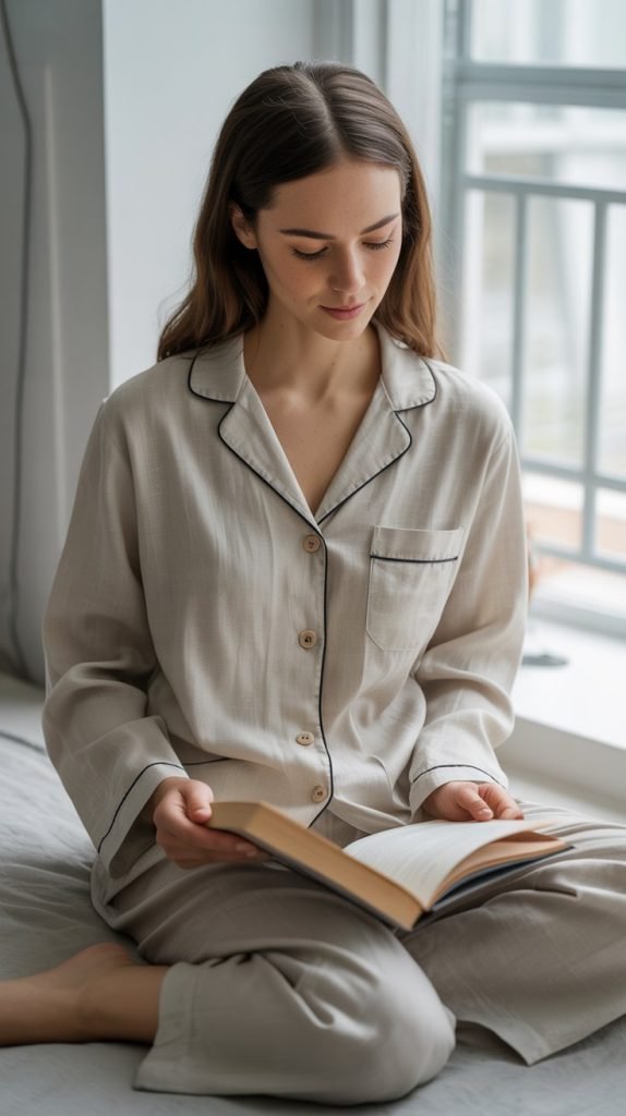 Linen Button-Down Pajama Set