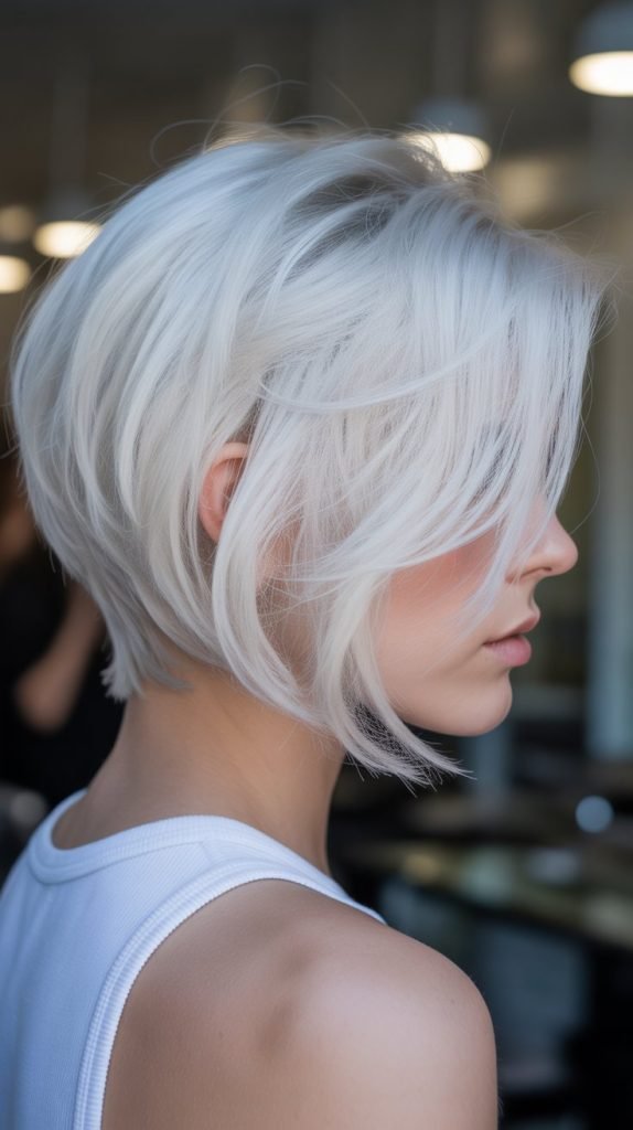  Platinum Blonde Stacked Bob