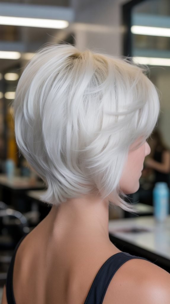 Stacked Bob with Platinum Blonde