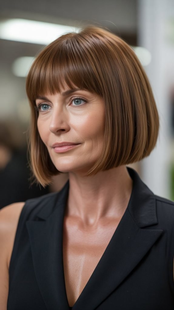 31. Precision Long Bob with Straight-Across Bangs