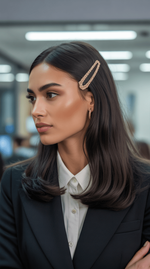 Sleek Half Up with Hair Clip