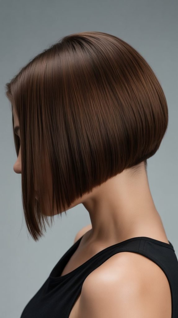 Sleek and Straight Stacked Bob
