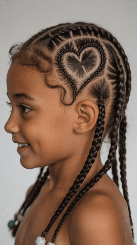 Heart-Shaped Cornrow Design