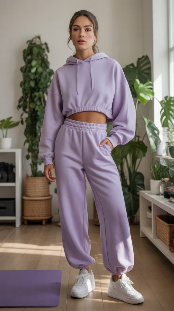  Cropped Hoodie and High-Waisted Sweats