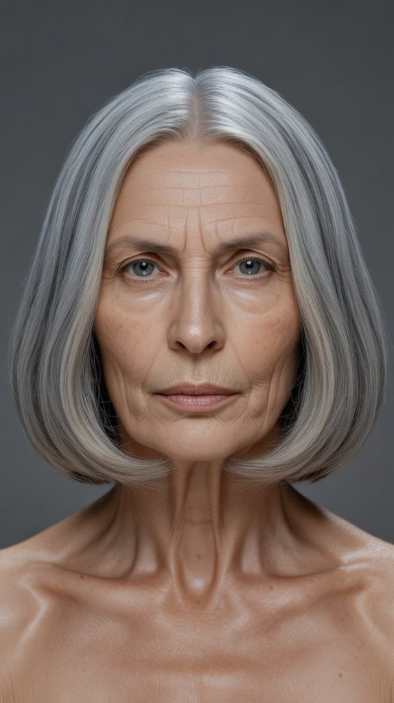 11. Sleek Long Bob with Middle Part