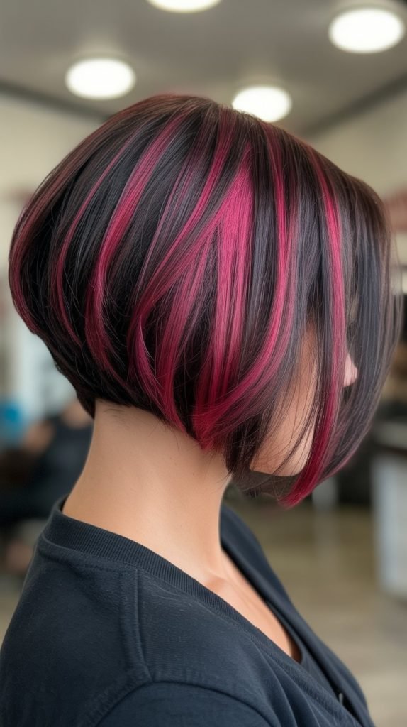 Stacked Bob with Peek-A-Boo Highlights