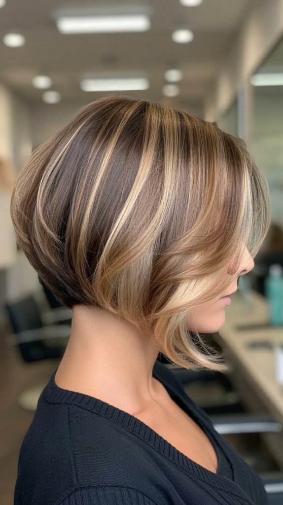 Stacked Bob with Balayage Highlights