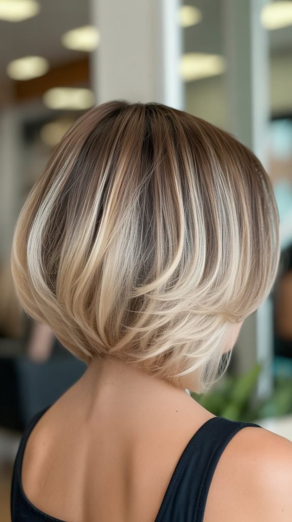 Stacked Bob with Ombré Transition