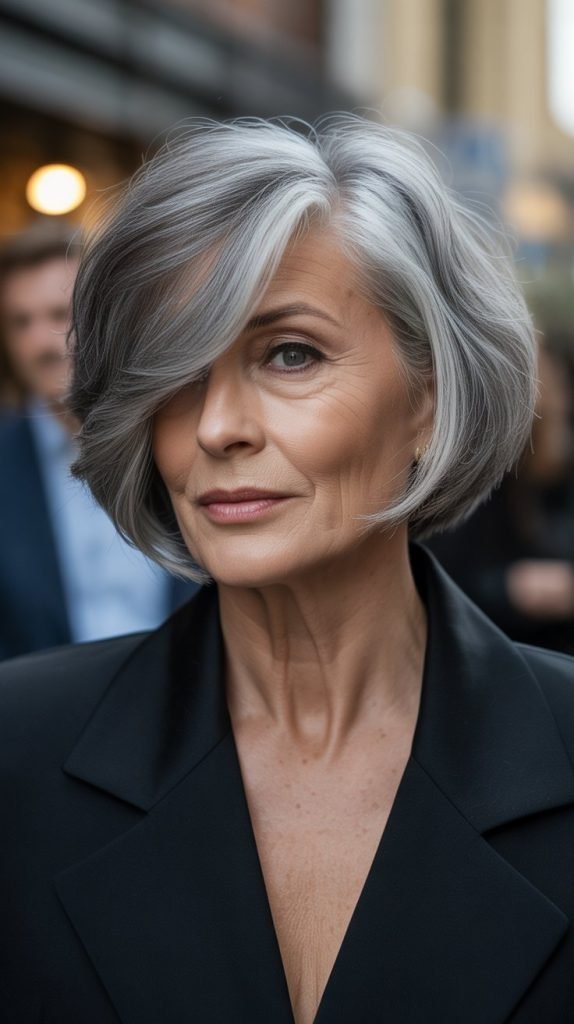 16. Long Bob with Deep Side Part