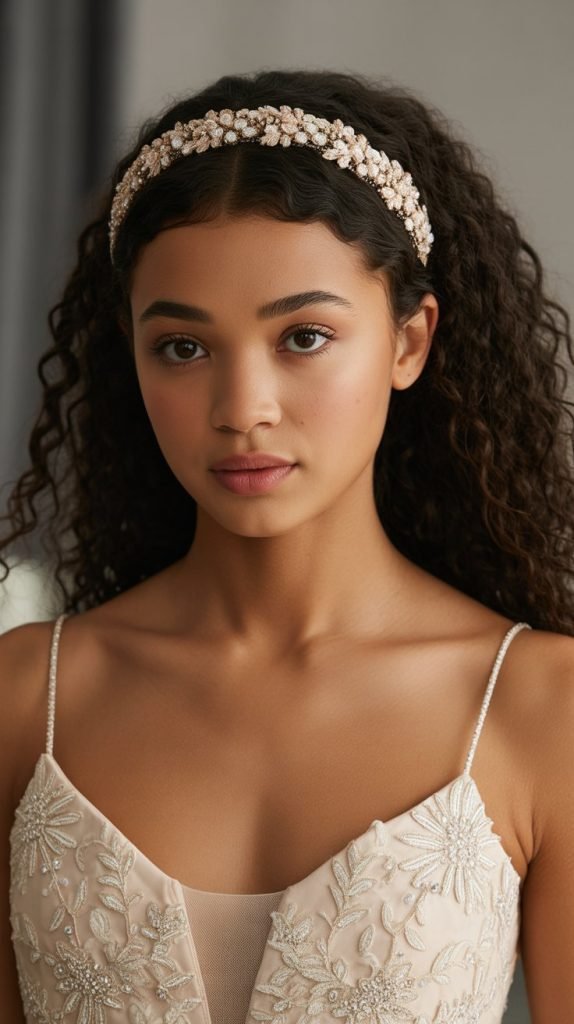  Accessorized Headband Half-Up