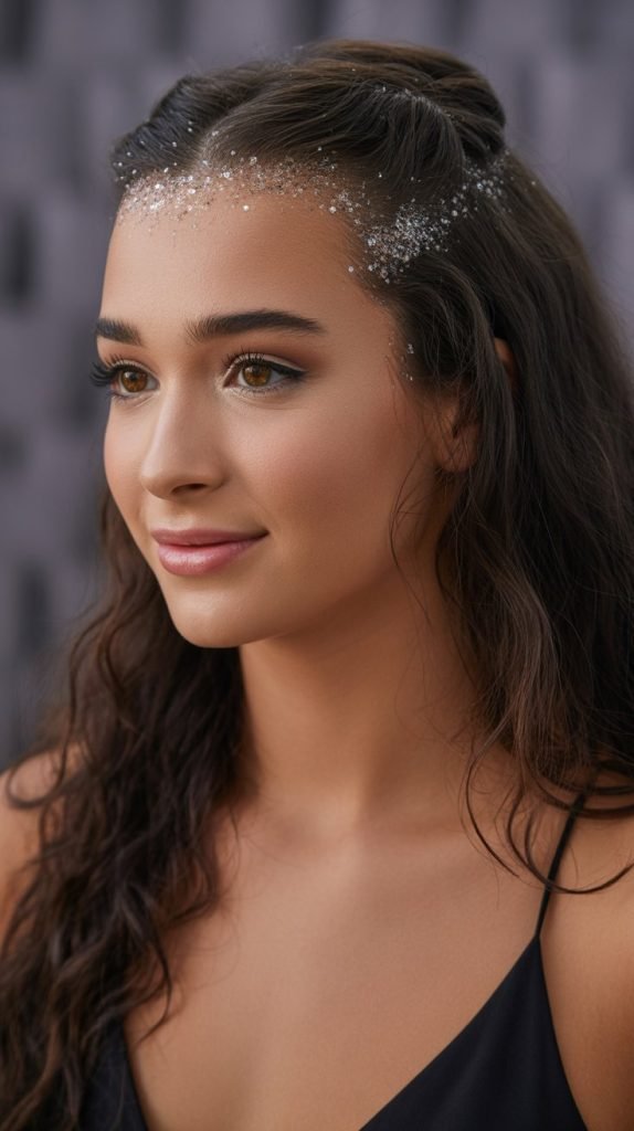 Glitter Root Half-Up