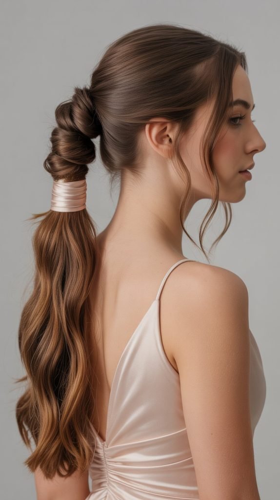 . Wrapped Ponytail Half-Up