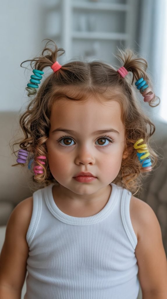 25. Multi-Colored Hair Ties Style