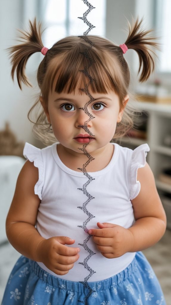  Zigzag Part with Pigtails