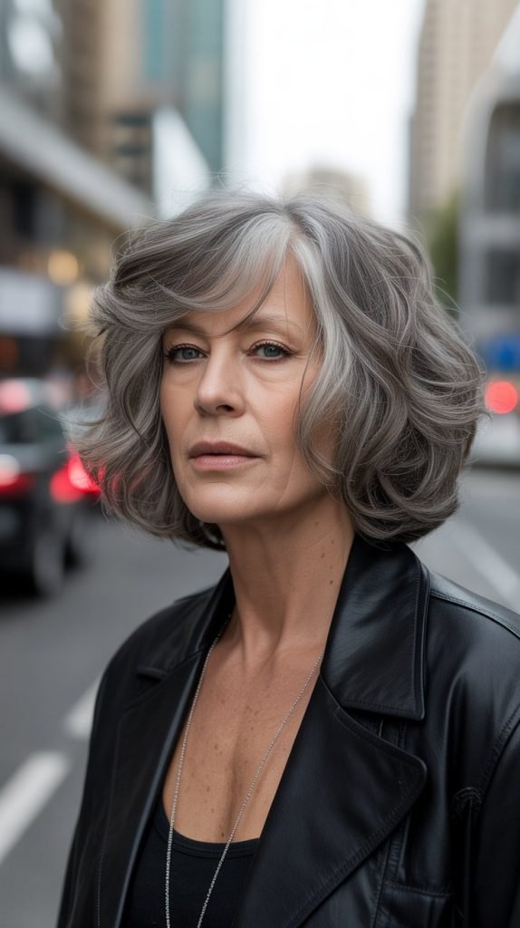 25. Long Bob with Piecey Layers