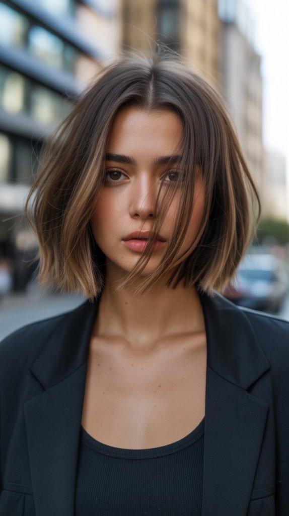  Choppy Bob with Blunt Ends