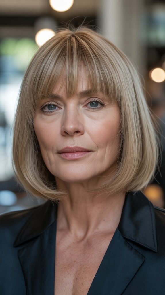 10. Straight Long Bob with Long Bangs