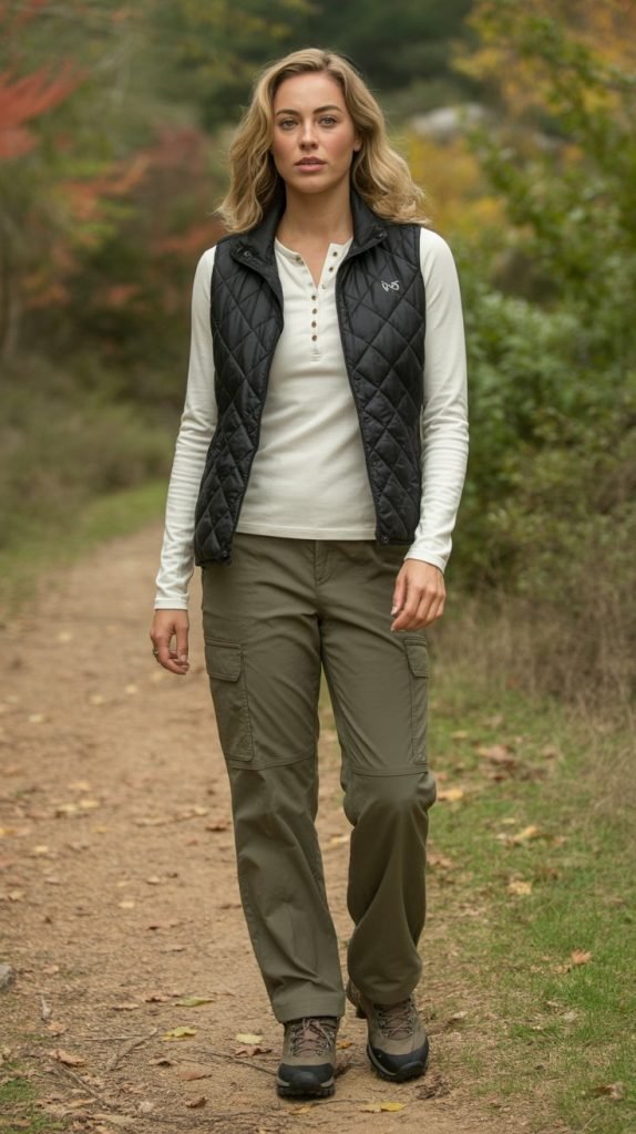 6. Quilted Vest with Long-Sleeve Henley
