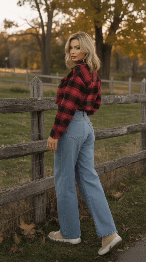 Flannel Shirt and Jeans Combo