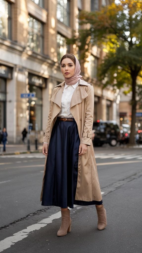 The Trench Coat Classic with Midi Skirt