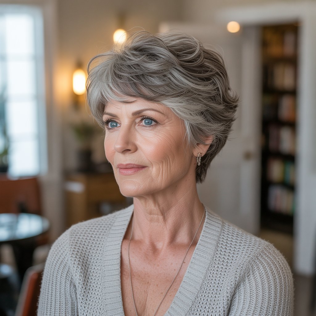 Feathered Long Pixie