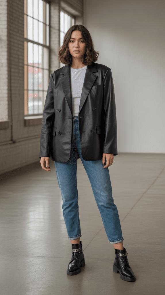  Leather Blazer with Jeans and Boots