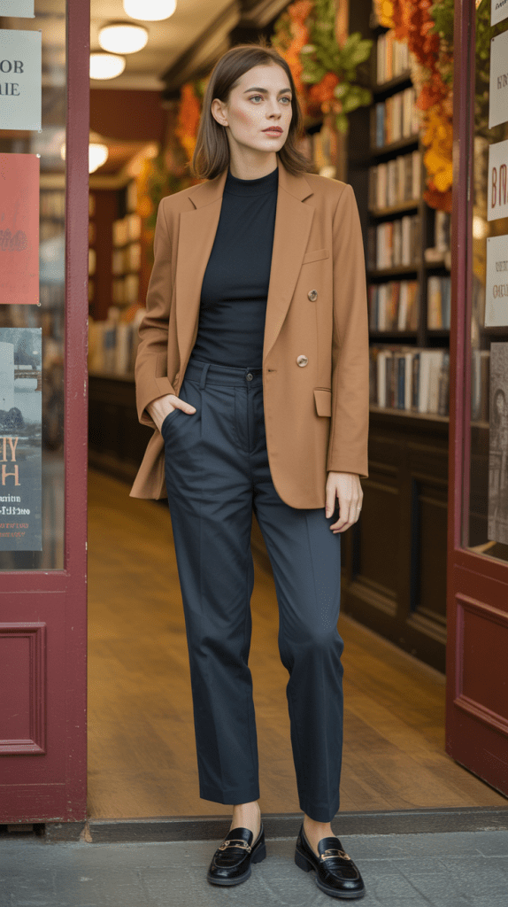 Sweater Blazer with Mock Neck