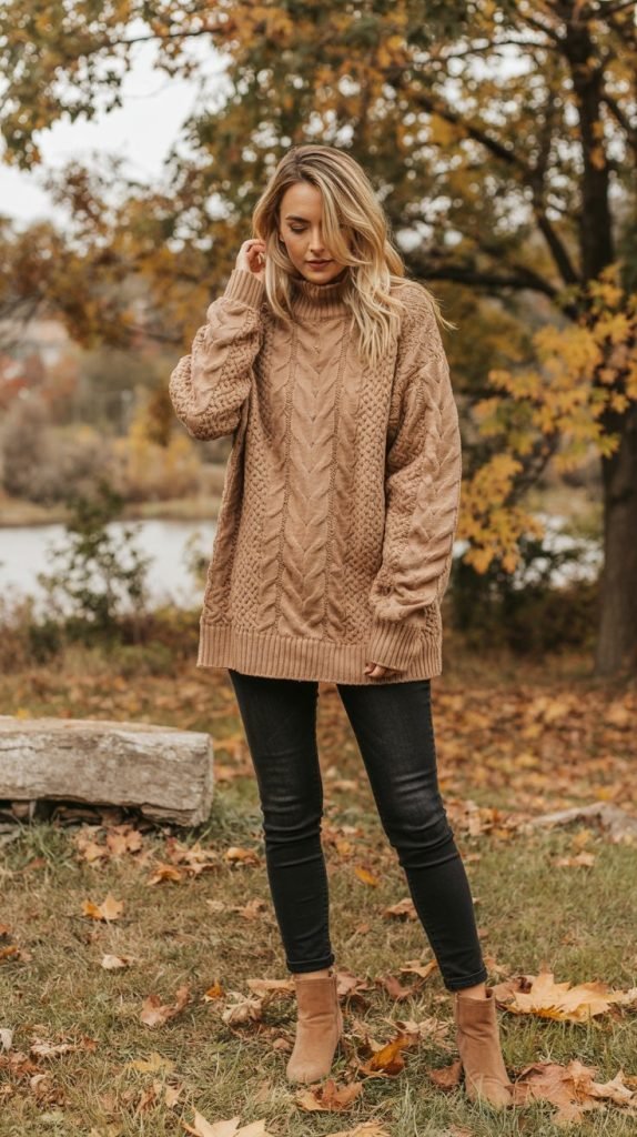 Classic Sweater and Skinny Jeans Combination