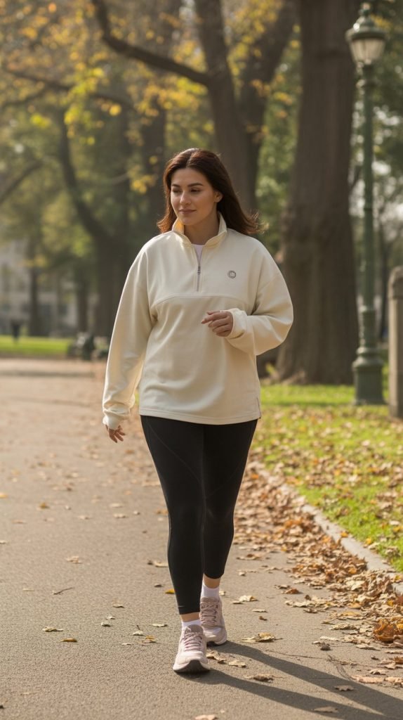 19. Quarter-Zip Pullover with Leggings