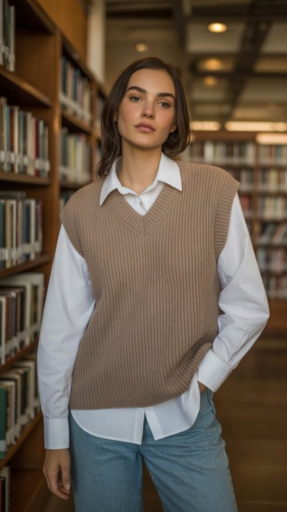 26. Sweater Vest Layered Look