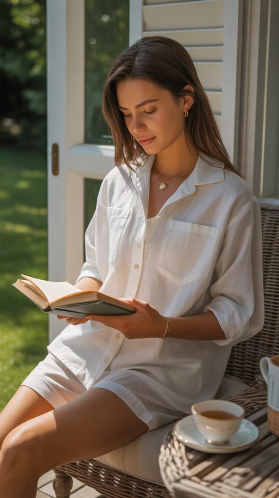  Linen Button-Down and Shorts Set