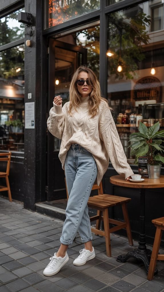  Chunky Knit and Mom Jeans